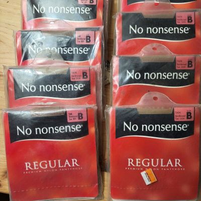 VTG No Nonsense Regular Nylon Leg Reinforced Toe Pantyhose Lot 3 Tan 009 Size B