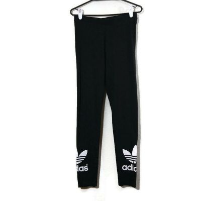 Adidas Originals Trefoil Logo Black Leggings Pants Style AJ8153 Black Sz S (26
