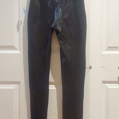 SPANX Women's Ready to Wow Faux Leather Leggings Style 2437 Black XL