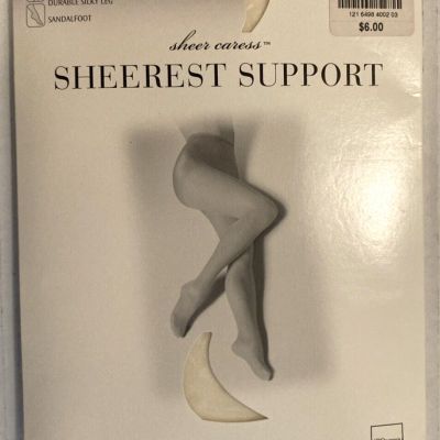 Sheer Caress, Sheerest Support Pantyhose. JC Penny # 6498 Queen Short, Bone PH10