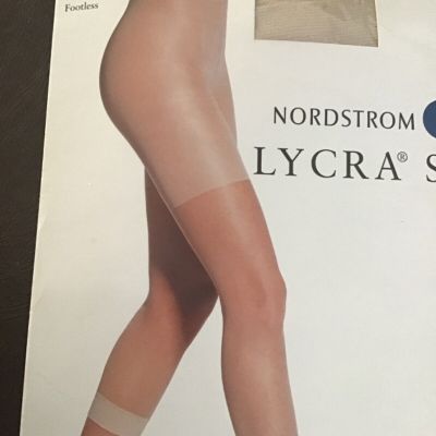 Nordstrom Rack Lycra Sheer Pantyhose Size A NUDE Shaping Top Capri Footless