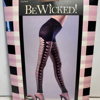 BE WICKED Black Kaleidoscope Net Footless Tights, NEW FITS 90-160 POUNDS