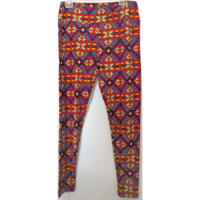 Lularoe Leggings Womens Plus Size TC Tall and Curvy Aztec Southwestern Red Pants