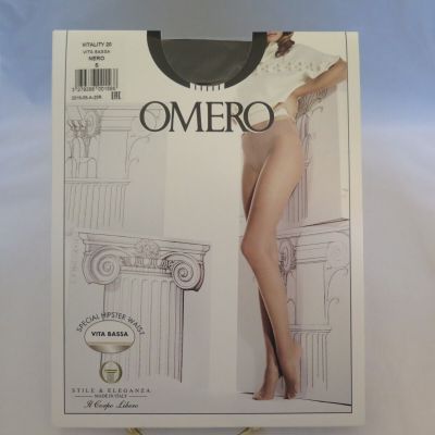 Omero Vitality 20 Vita Bassa Hipster Waist Stockings - Black -Size S - New - o11