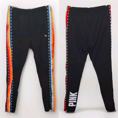 PINK Victoria's Secret Multicolored Side Stripes Skinny Yoga Workout Pants M