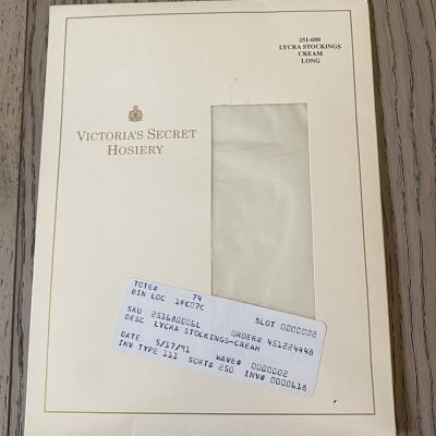 Vintage Victoria’s Secret Hosiery 251-680 Lycra Stockings Cream Long