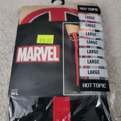 Marvel Deadpool Full Stockings Tights Hosiery Pantyhose One Pair Women's M/L