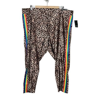 Torrid Liquid Leopard Print Side Rainbow Leggings Tan Women’s Size 4X Pride