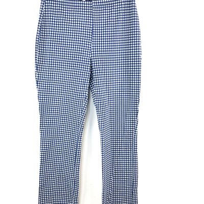 Susan Graver Style Weekend Womens Size Small Check Blue White Leggings