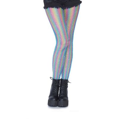Brand New Lurex Rainbow Fishnet Tights Leg Avenue 9308