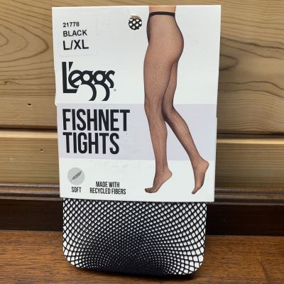 Leggs Fishnet Tights Black S/M ~ Soft