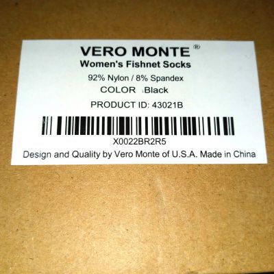 New in box Vero monte 5 pack black floral  print small holed fishnet tights
