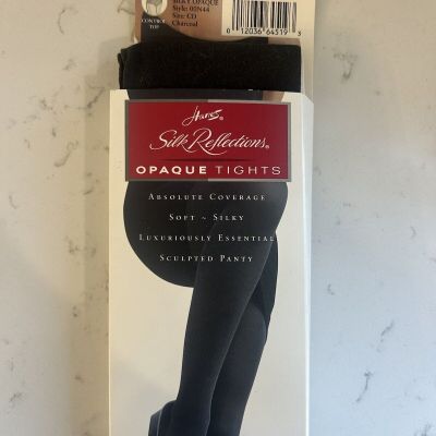 Hanes Silk Reflections Opaque Tights Control Top Charcoal CD 00N44