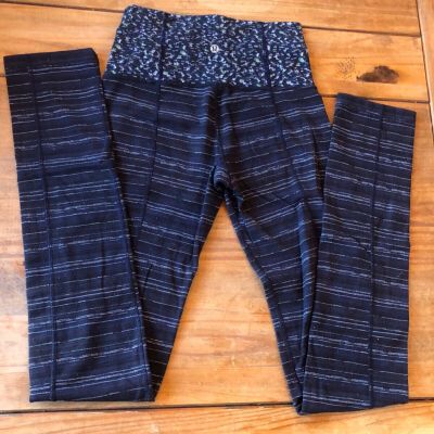 Lululemon Womens Navy & White Pull On Workout Pants Leggings Fits like Size 2