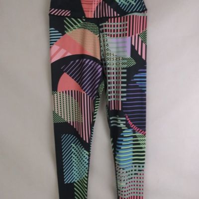 SheIn Women's Bright Colorful Leggings With Geometric Designs Size Medium