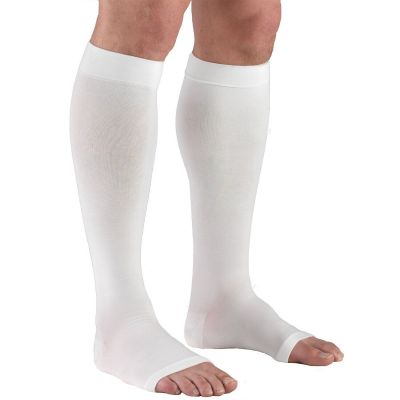 Truform Stockings Knee High Open Toe: 30-40 mmHg L WHITE (0845WH-L)