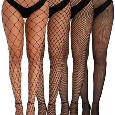4 Pack Women's Fishnet Stockings