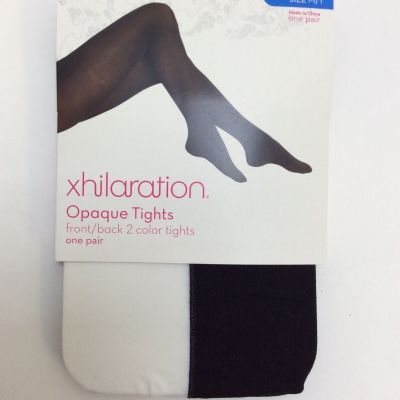 NWT M/T Xhilaration Opaque Tights Front/Back 2 Color White/Black Tights