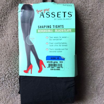 Spanx size 4 Reversible BlackGray Shaping Tights  Style1602 NWT