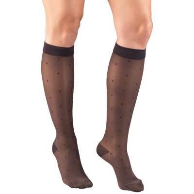 Truform Women's Stockings Knee High Sheer Dot Pattern: 15-20 mmHg S CHARCOAL