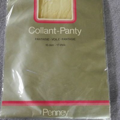 Vinatage Sarma Penney Fantasy Pantyhose Geometric Pattern Ivory Color Size Small