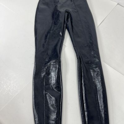 Spanx Size XS Blue Faux Leather Patent Shiny Leggings Pants