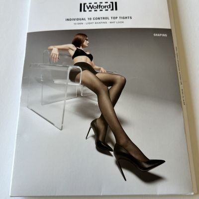 WOLFORD 18163 INDIVIDUAL 10 CONTROL TOP TIGHTS IN GOBI SIZE LARGE  NWT