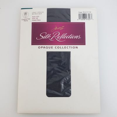 Vintage Silk Reflections Control Top Pantyhose Light Opaque Sz CD Navy NOS