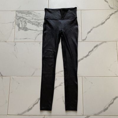 Spanx Faux Leather Leggings Black Size Small 2437 EUC