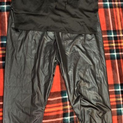 Boohoo Womens Size 20 Wet Look Leggings And Satin Cami Nwt ????????great Lounge Wear