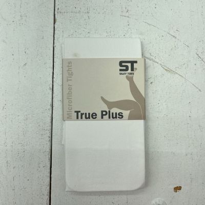 Silky Toes White 1 Pack Microfiber Tights Womens Plus Size 3/4 (22-26)