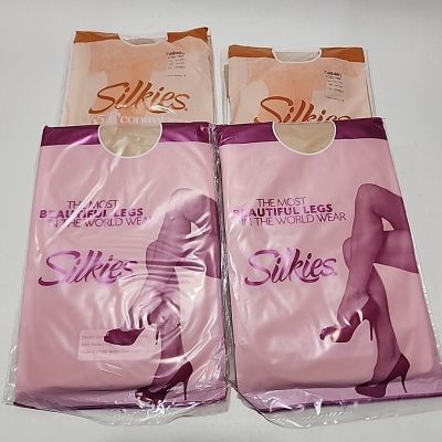 Lot Of 4 - New Silkies  X-Tall Control Top Tights Nude