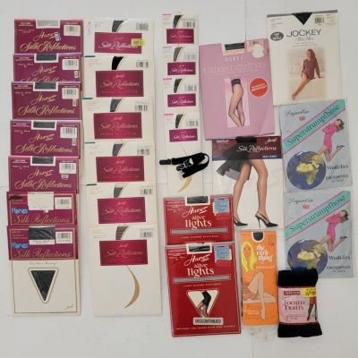 Hanes Silk Reflections Vintage Bundle of 26 Packs Stockings & Pantyhose 90s New
