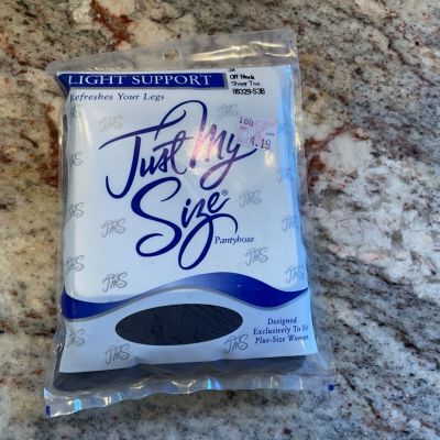 Just My Size Light Support Pantyhose 3X off Black sheerToe- Pantyhose