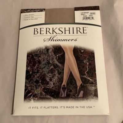 * Berkshire Shimmers * - Women's Control Top Pantyhose ~ CANDLELIGHT ~ Size 2