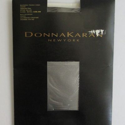 Donna Karan New York DKNY Illusion Thigh High Stockings Med/Tall Onyx Black NEW