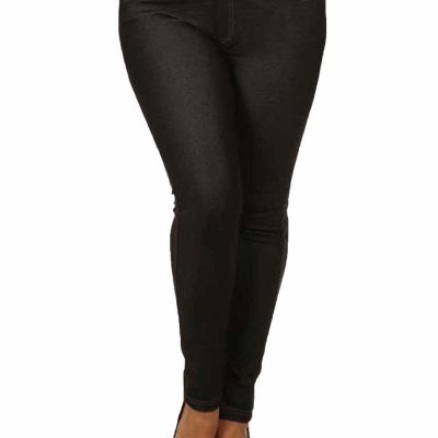 BLACK STRETCHY PLUS SIZE JEGGINGS WITH 5 POCKETS SIZE X-LARGE