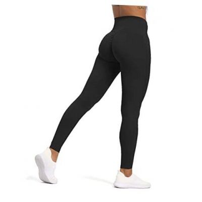 High Waisted Workout Leggings for Women Tummy Control High Rise Small Black