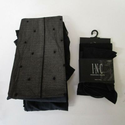 INC Womens OS Control Top Opaque Tights Black