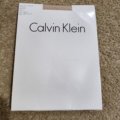 Calvin Klein 669 Silken Sheer Control Top 20 Denier Tights Size 3  Light 2 NEW