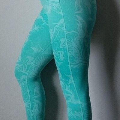 GYMSHARK Women's GS Power Waist Support Bum Scrunch Bright Turquoise Leggings! M