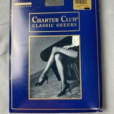 Charter Club Ultra Sheer Control Top Jet Black Panty Hose Size A NEW ssc