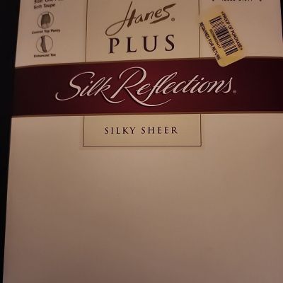 Hanes Plus Silk Reflections Pantyhose 1X 5 Pair
