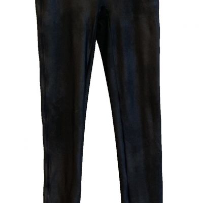 SPANX Women's Size Small Black Faux Leather Leggings Pants Style 2437