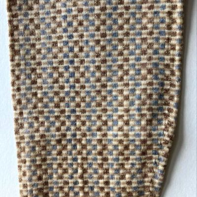 EARLY 1900'S ~ WOMENS STOCKINGS ~ BLUE, BROWN, TAN CHECKERED ~ UNUSUAL ~  EX