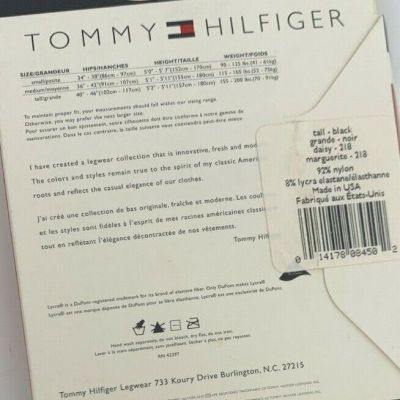 1 pr Tommy Hilfiger Openwork Daisy Pattern Fashion Tights  - Tall - Black Mesh