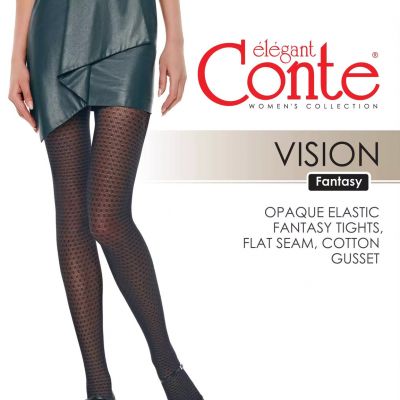 Conte Vision 30 Den - Fantasy Women's Tights with an openwork geometric pattern