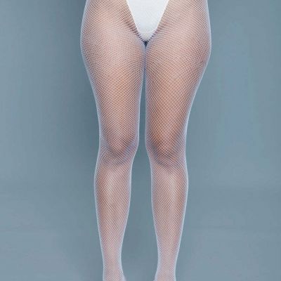 BeWicked Up All Night Pantyhose Fishnet White