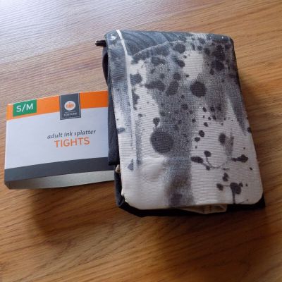 Ladies Adult Size Small Medium Ink Splatter Halloween Tights Pantie Hose New