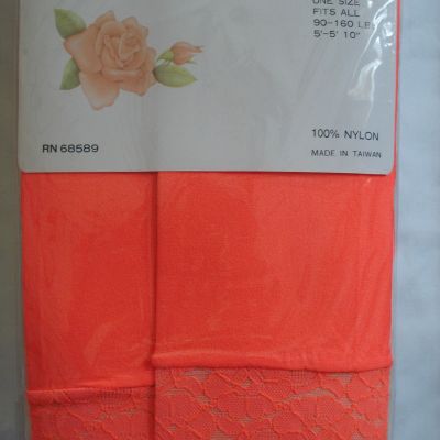 Brand New Footless Lace Tights Orange, Red and Pink-One Size Fits All 90-160 LBS